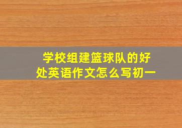 学校组建篮球队的好处英语作文怎么写初一