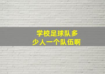 学校足球队多少人一个队伍啊