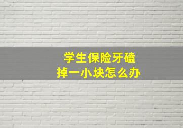 学生保险牙磕掉一小块怎么办