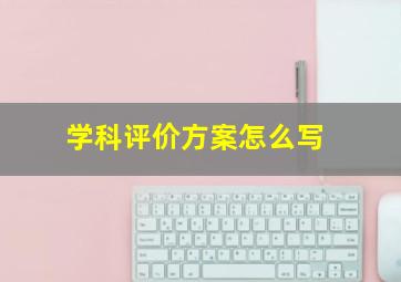 学科评价方案怎么写