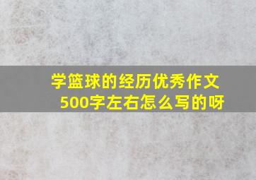 学篮球的经历优秀作文500字左右怎么写的呀