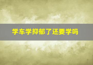 学车学抑郁了还要学吗