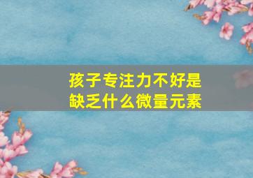 孩子专注力不好是缺乏什么微量元素