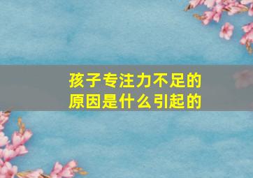 孩子专注力不足的原因是什么引起的