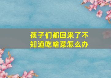 孩子们都回来了不知道吃啥菜怎么办