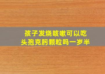 孩子发烧咳嗽可以吃头孢克肟颗粒吗一岁半