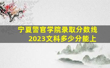 宁夏警官学院录取分数线2023文科多少分能上