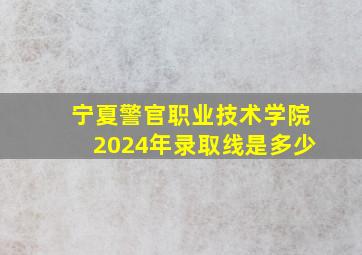 宁夏警官职业技术学院2024年录取线是多少