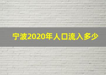 宁波2020年人口流入多少