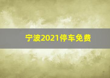 宁波2021停车免费