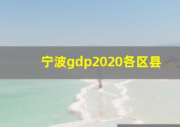 宁波gdp2020各区县