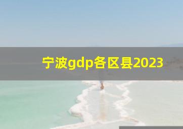 宁波gdp各区县2023