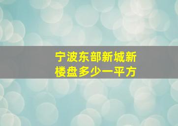 宁波东部新城新楼盘多少一平方