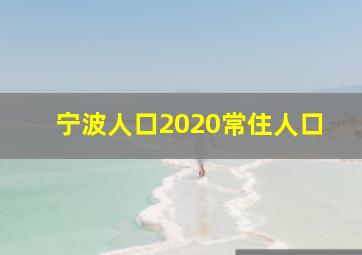 宁波人口2020常住人口