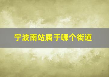 宁波南站属于哪个街道