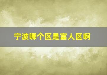 宁波哪个区是富人区啊