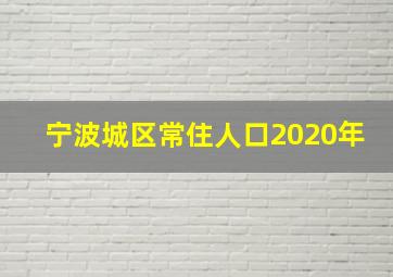 宁波城区常住人口2020年