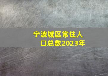 宁波城区常住人口总数2023年