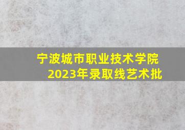 宁波城市职业技术学院2023年录取线艺术批