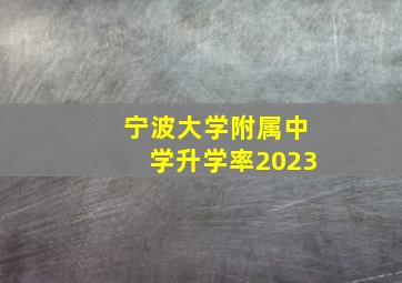 宁波大学附属中学升学率2023