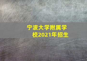 宁波大学附属学校2021年招生