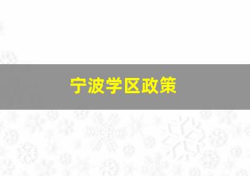 宁波学区政策