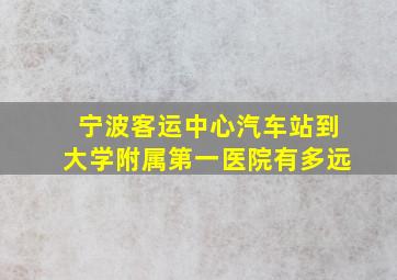 宁波客运中心汽车站到大学附属第一医院有多远