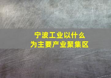 宁波工业以什么为主要产业聚集区