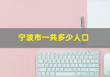 宁波市一共多少人口