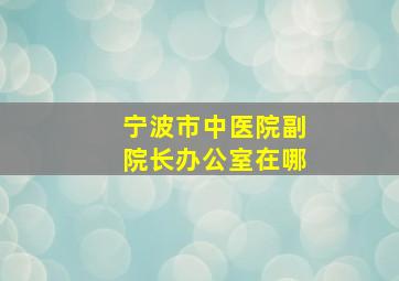 宁波市中医院副院长办公室在哪