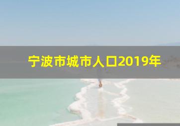 宁波市城市人口2019年