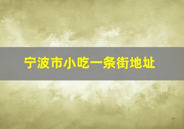 宁波市小吃一条街地址