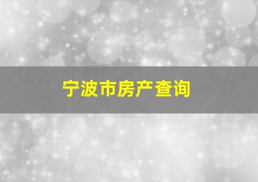 宁波市房产查询