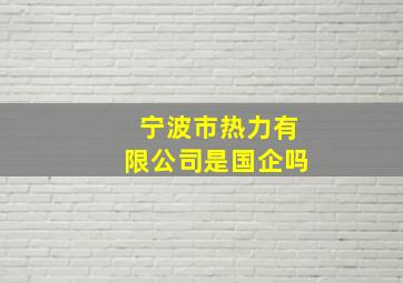 宁波市热力有限公司是国企吗