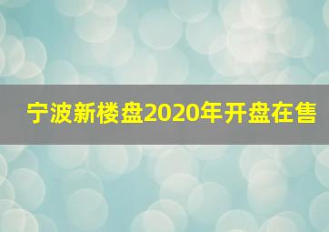 宁波新楼盘2020年开盘在售