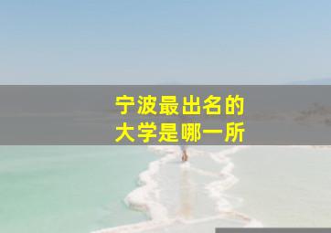 宁波最出名的大学是哪一所