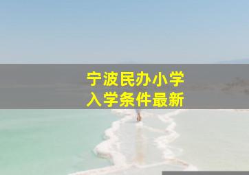 宁波民办小学入学条件最新