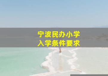 宁波民办小学入学条件要求