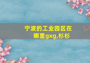 宁波的工业园区在哪里gxg,杉杉