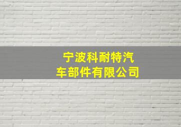 宁波科耐特汽车部件有限公司