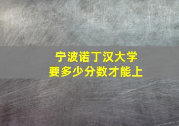 宁波诺丁汉大学要多少分数才能上