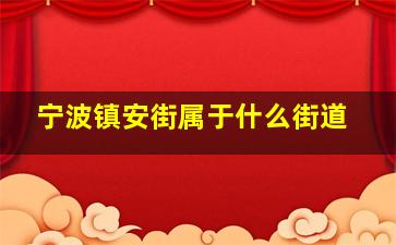 宁波镇安街属于什么街道