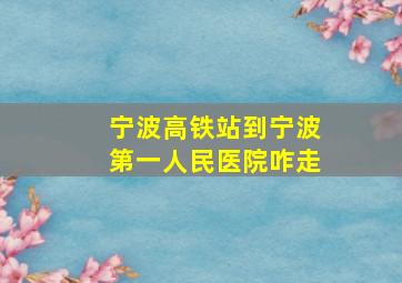 宁波高铁站到宁波第一人民医院咋走