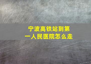 宁波高铁站到第一人民医院怎么走