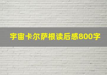 宇宙卡尔萨根读后感800字