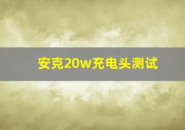 安克20w充电头测试