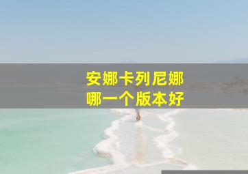 安娜卡列尼娜哪一个版本好