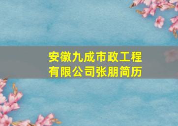 安徽九成市政工程有限公司张朋简历