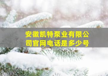 安徽凯特泵业有限公司官网电话是多少号