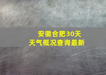 安徽合肥30天天气概况查询最新